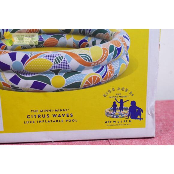 MINNIDIP Inflatable Kid's Swim Pool Minni-Minni Citrus Wave 4'x1' Foot Pack Wear - Picture 2 of 5